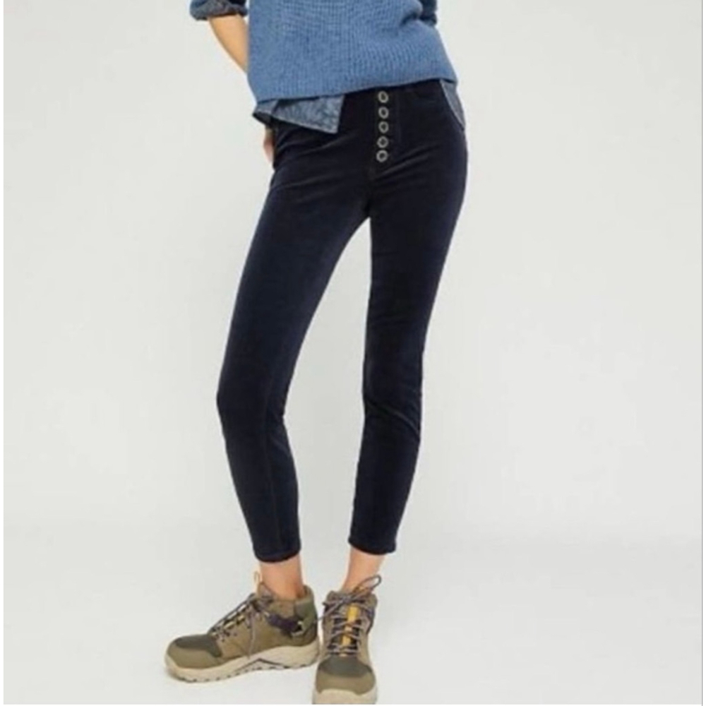 Anthropologie Pilcro high rise skinny navy corduroys size 32